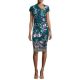 Asymmetric Floral-Print Sheath Dress