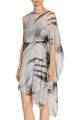 Asymmetric printed chiffon dress