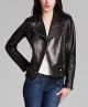 Asymmetric Zip Quilted Leather Jacket