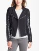 Asymmetrical Ponte & Leather Moto Jacket