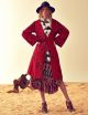 Autumn Winter 2015 Red Floral Belted Coat