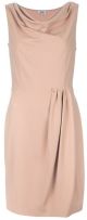 Beige Cowl Neck Sleeveless Dress