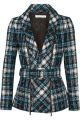 Belted cotton-blend tweed jacket