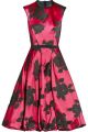 Belted floral-jacquard dress