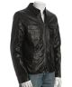Black Calfskin Multi-Pocket Zip Jacket