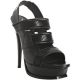 black leather 'Straps' platform sandals