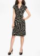 Black Print Crepe Wrap Dress