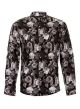 Black Rose Print Long Sleeve Smart Shirt
