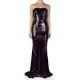 black sequins strapless mermaid long dress