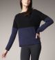 Blue Colorblock Boatneck Sweater