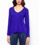 Blue Scoop Neck Long Sleeve Tee