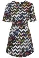 Blurred Jacquard A-Line Dress