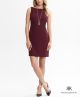BR Monogram Sleeveless Sheath Dress in Burgundy