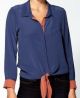 Buena B Color Tie Front Shirt