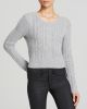 Cable Cropped Cashmere Sweater