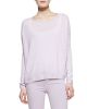 Cashmere Perforated-Back Sweater, Wisteria