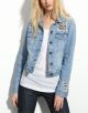 Chain Mesh Denim Jacket