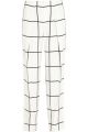 Checked Crepe Straight-Leg Pants