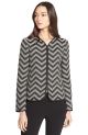 Chevron Tailored Zip Front Jacket