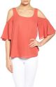 Chiffon Cold Shoulder Top