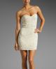 Cluster Bead Strapless Dress