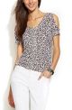 Cold-Shoulder Leopard-Print Top