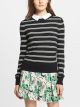 Collared Button Back Stripe Sweater