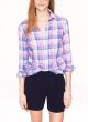 Crinkle Boy Shirt in Orchid Plaid