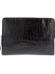 Crocodile Effect Black Leather Clutch