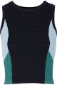 Cropped color-block textured-knit top