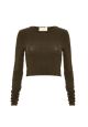 CROPPED LONG SLEEVE CREW NECK