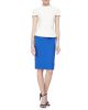Cymatia Angled Peplum Top & High-Waist Wool Crepe Pencil Skirt