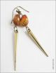 Dagger It Agate Antique & Gold Beaded Dangle Earrings