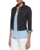 Denim Cropped Trucker Jacket & Basic V-Neck Tee