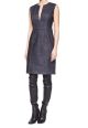 Denim Split-Neck Sheath Dress