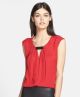 Red Trouvé Front Keyhole Woven Top