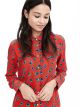 Dillon-fit Red Floral Blouse
