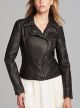 Distressed Faux Leather Peplum Jacket