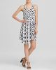 Dot Print Wrap Front Dress