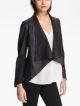 drape collar leather jacket