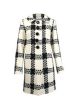 Ecru Wool Check Coat