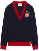 Embroidered merino wool sweater
