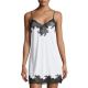 Enchant Lace-Trim Chemise, Ivory/Black