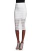 Eyelet Jacquard Pencil Skirt, White