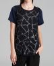 Faceted Embellished Silk Tee