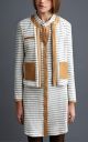 Fall 2013 Striped Leather Trimmed Jacket