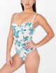 Floral Print Cotton Spandex Jersey Bra Bodysuit