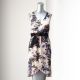 Floral Surplice Faux-Wrap Chiffon Dress