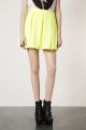 Fluro Yellow Pleated Skirt