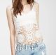 Fringed Floral Crochet Tank